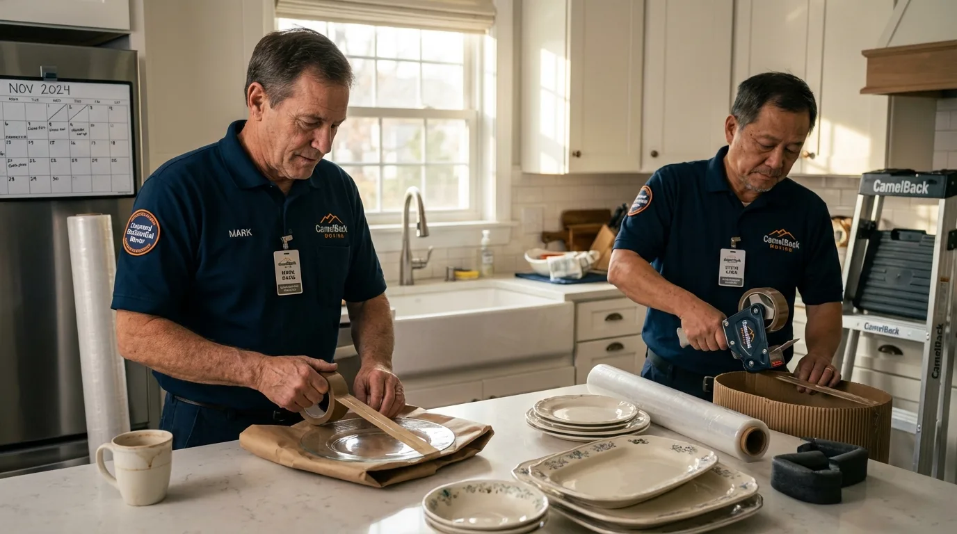 Professional crew packing kitchen dishware in Abingdon, VA